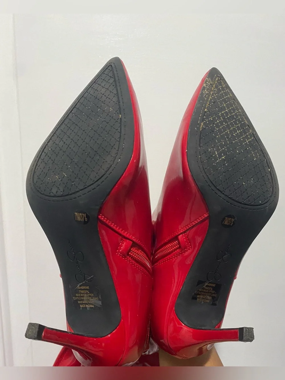 JESSICA SIMPSON Red Patent leather Over-the-Knee Stiletto Boots- Size 7M 37 1/2